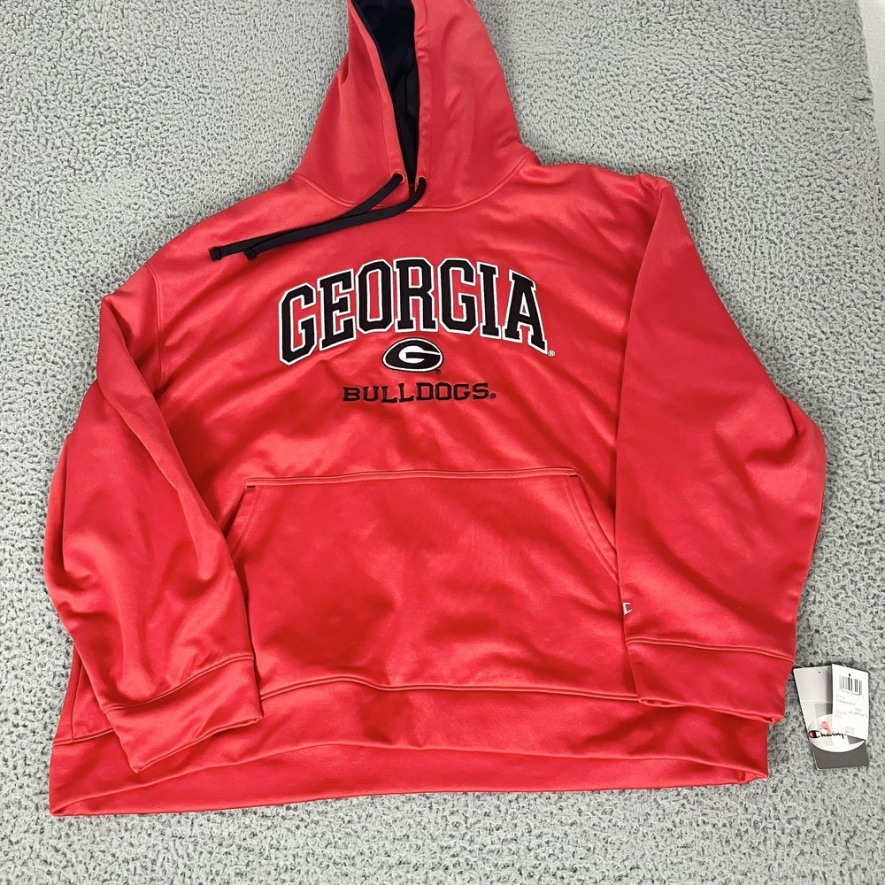 Georgia‎ Bulldogs Hoodie Sweatshirt Mens 2XL Red NCAA Football Champion Fleece
